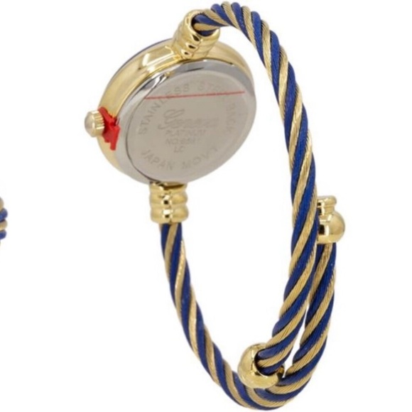 Collections Women\'s Cuff Watch Gold/Blue 18k gold plated new